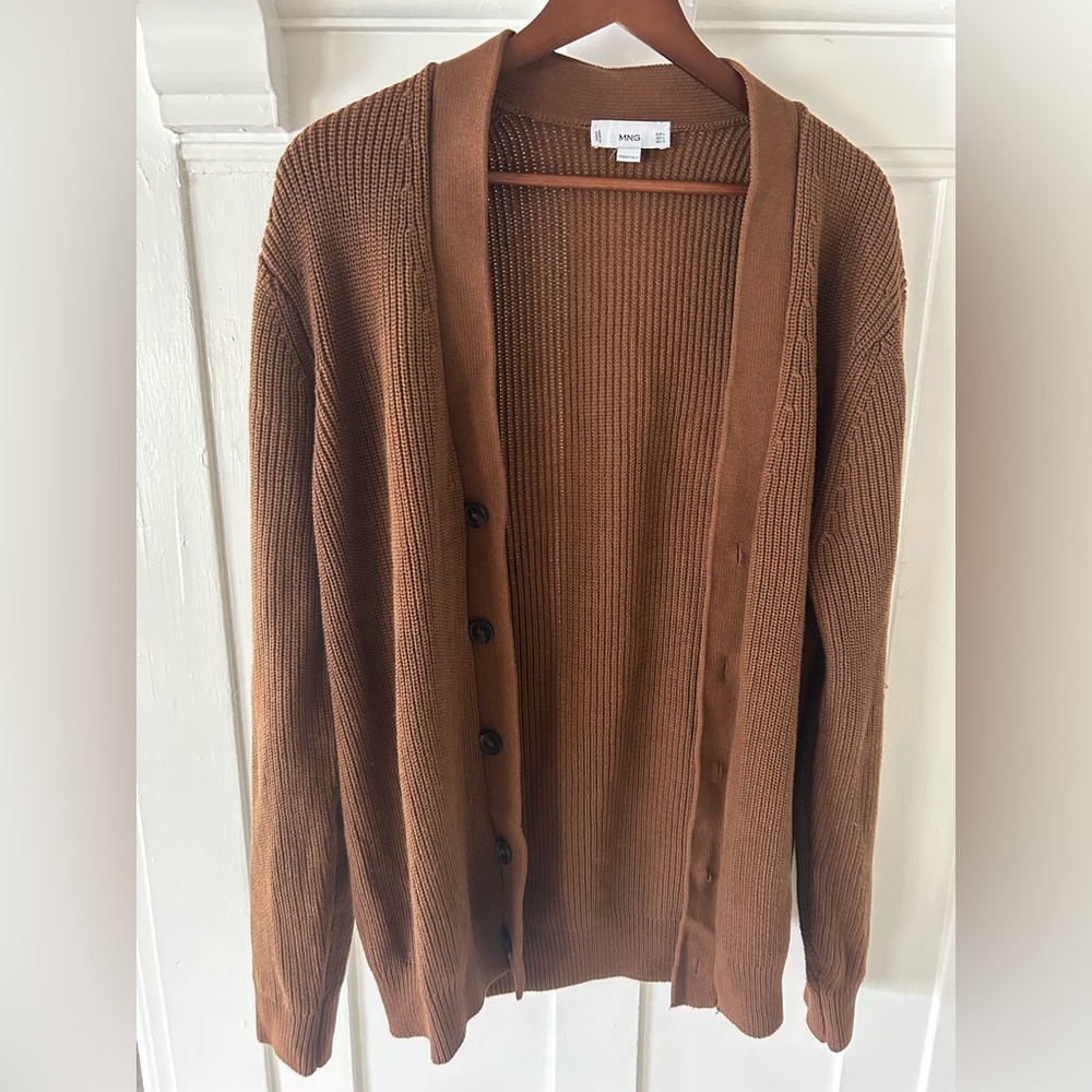 Mango Essentials Brown Knit Cardigan